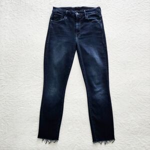 MOTHER The Looker High Waisted Ankle Fray Jeans Last Call Wash, Dark Denim 26